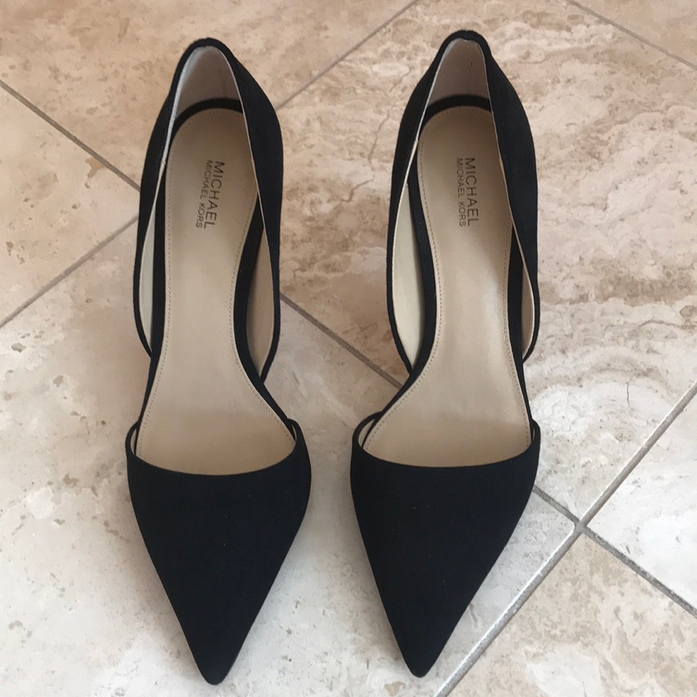 Michael Kors black suede heels